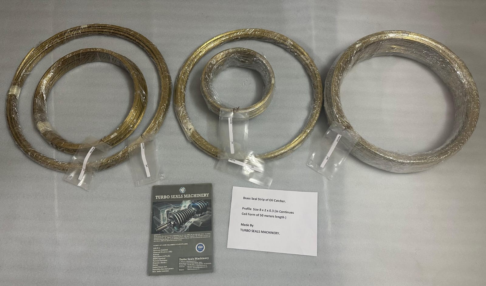 Brass sealing strip in continuous coil form