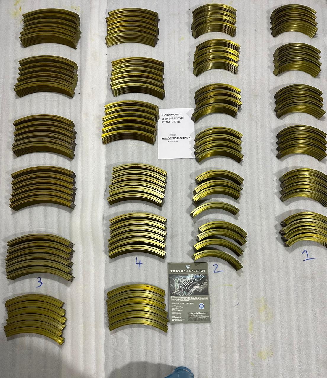 Gland packing segment rings for steam turbine
